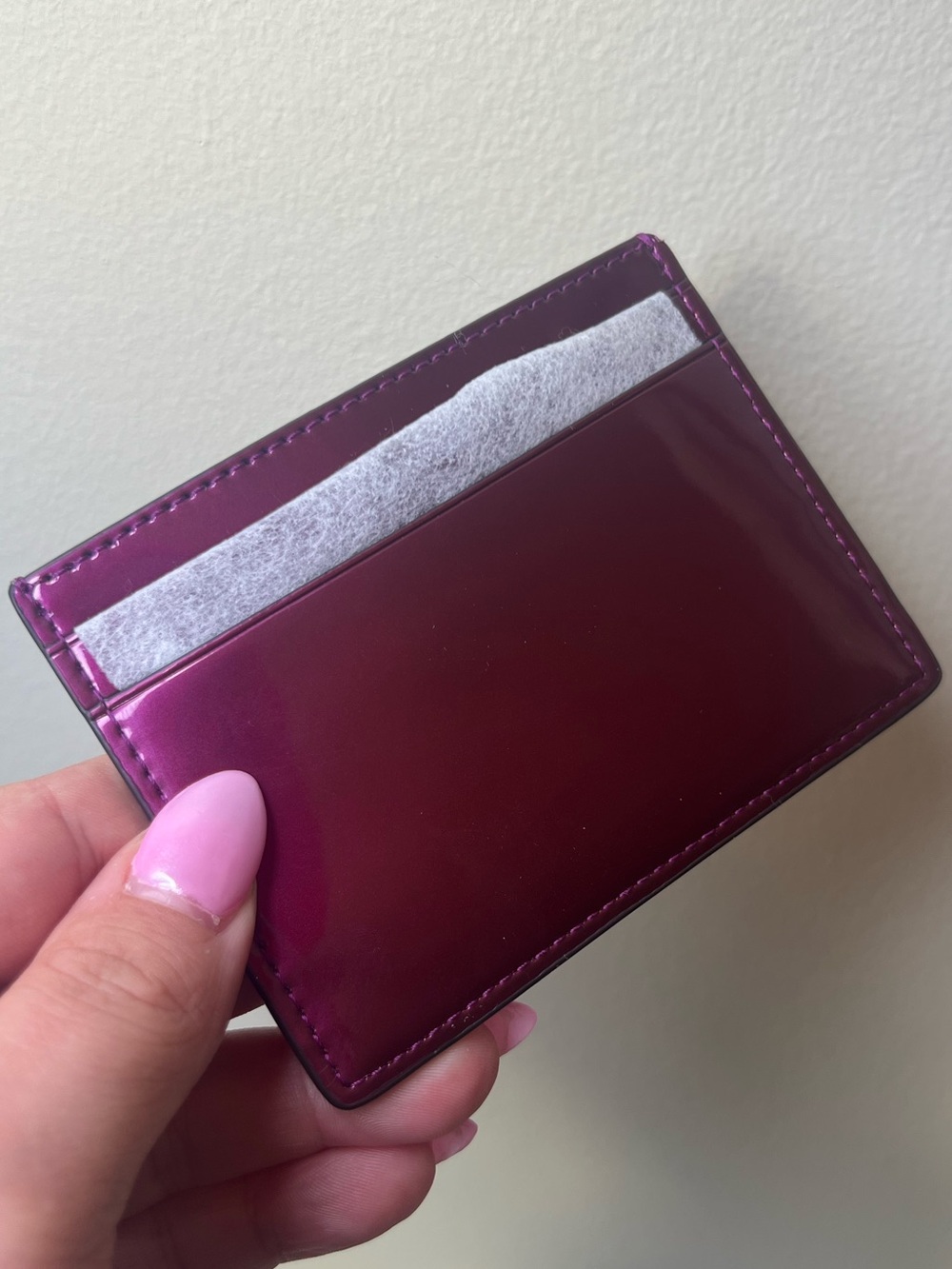 Kate Spade Kenzie Patent Slim Card Holder Dark Raspberry NIB - Picture 7 of 14